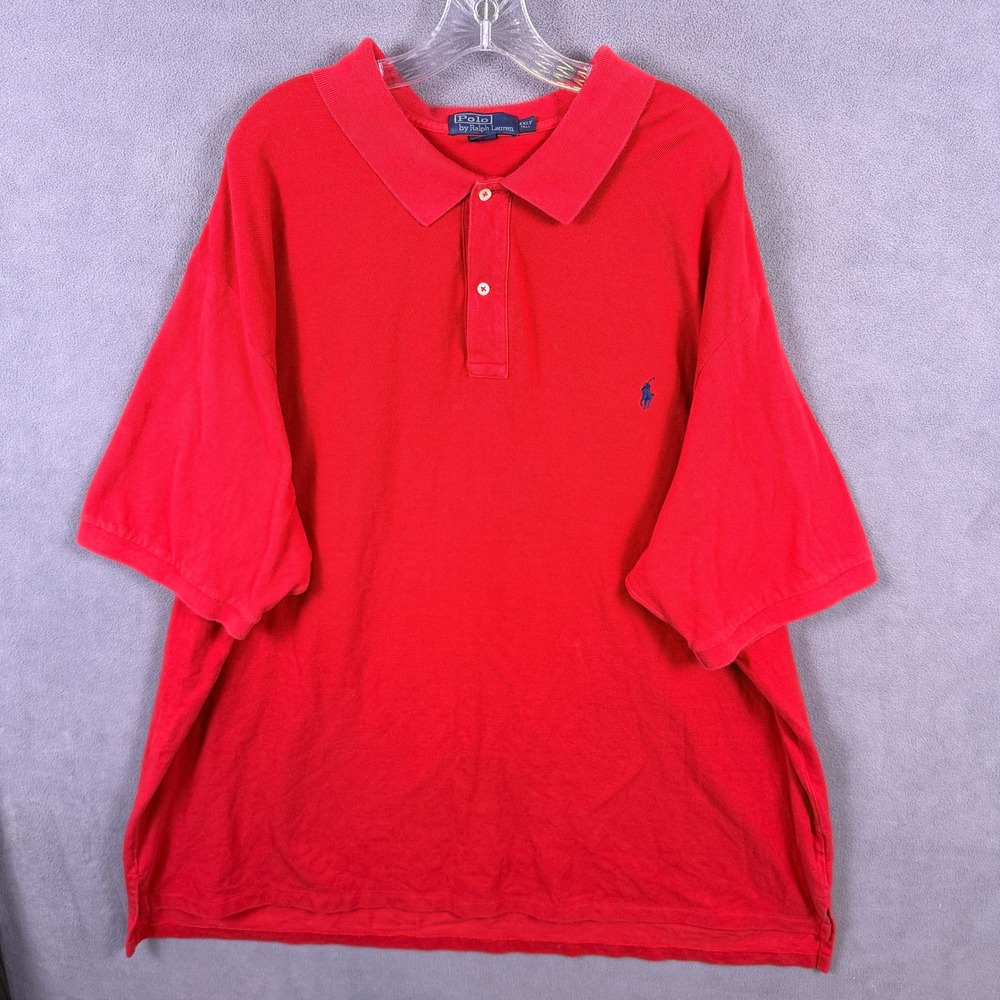 Polo Ralph Lauren Polo Shirt Mens 4XLT Red Short Sleeve Pique Big & Tall
